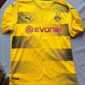 Puma Dortmund Reus 11 Yellow and Black Striped Football Jersey
